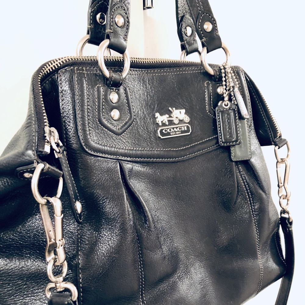 Black leather coach purse - Picture 5 of 8